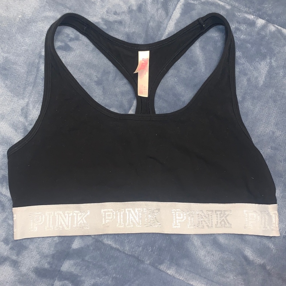 Black Victoria’s Secret pink sports bra